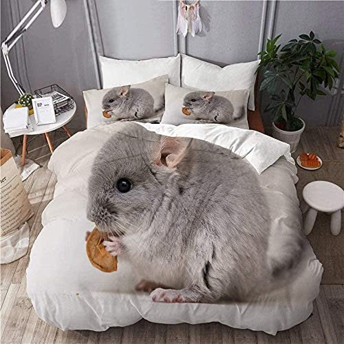 Bettwäsche Set , -- Chinchilla -- mit Reißverschluss ,für Kinder und Erwachsene 135X200CM