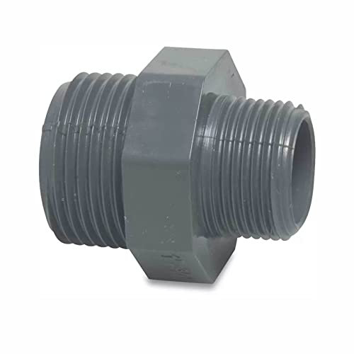 PVC-U Doppelnippel reduzierend mit Außengewinde 2 x 1