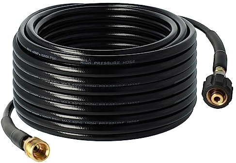 vhbw 30 m Verlängerungsschlauch kompatibel mit Kärcher K 2.120 T 50, K 2.14, K 2.15 Hochdruckreiniger mit M22 x 1,5 Gewindeanschluss, Schwarz