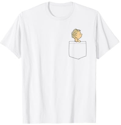 Peanuts Linus Kunsttasche T-Shirt, Weiß, S, Herren, Kurzarm, Klassisch, Unisex, Cartoon, Kinder