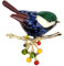 GFM Broche rouge-gorge en émail - Cadeau de Noël (RN-émaille-Brch) - Vert bleu