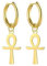 Ankh Kreuz Ohrringe für Frauen Männer Edelstahl alte ägyptische Symbol Götter Ankh Kreuz Dangle Hoop Ohrringe Charme Amulett Schmuck (Gold)