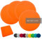 heimtexland ® 4er Pack Sitzkissen Filz Stuhlkissen Bodenkissen Polster Stuhlauflage Indoor Outdoor Kissen rund Typ631 Filzkissen orange 35x35 cm 4 Stück