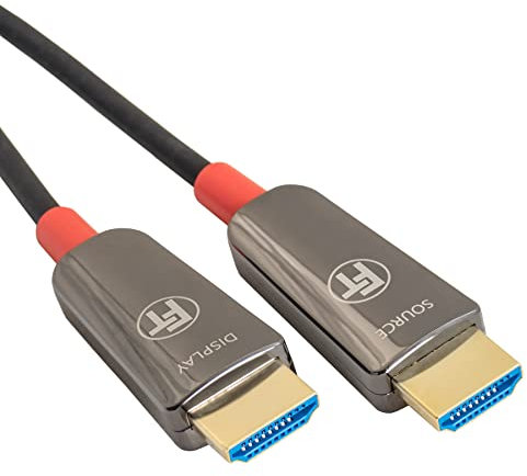 FeinTech 8K HDMI Glasfaserkabel 15m, 4K 120Hz, 1440p 144Hz für HDMI 2.1 Gaming, HDMI Kabel PS5 Xbox PC TV, 48Gbps, unterstützt eARC, CEC, VRR, HDR, Dolby Atmos, 3D, VMI90150