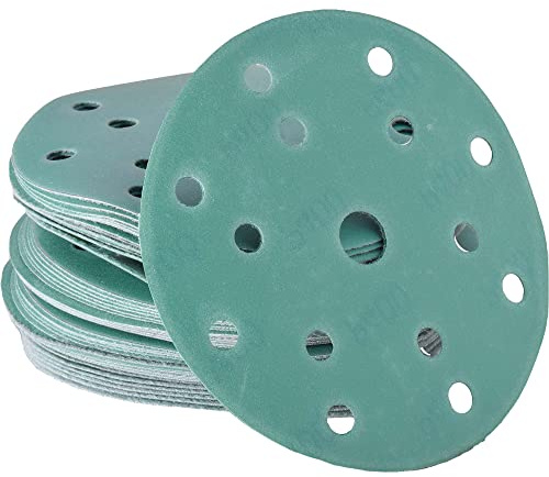 Nass & trocken Schleifscheiben 150mm Klett 15 Löchern K800 Set 50 Stk | Nass Schleifpapier für Auto- & Karosseriereparaturen von Wabrasive | passend zu Exzenterschleifer 150mm klett