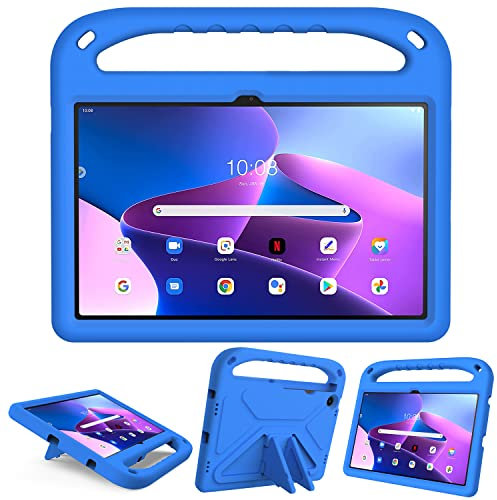XLTTONG Custodia per Lenovo Tab M10 Plus 3rd Gen TB-125 TB-128 10.6 pollici, schiuma EVA Antiurto Leggero Con Copertura Maniglia per Bambini Bambino Blu