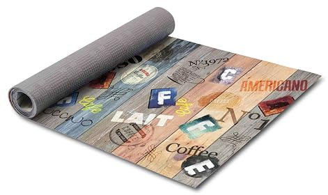 Homelife Tapis Cuisine Devant Evier Lavable Made Antidérapant in Italy - Polyvalence Suprême: Tapis Vinyle Cuisine, Couloir Long, D'entrée Intérieur, Lavable en Machine |Graphique - 52X120
