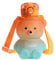 Labstandard Kawaii Bear Water Bottle With Straw, 800ml Leak-Proof Kawaii Bear Shaped Water Bottle with Belt Cute Gradient Colorful Kawaii Drinking Bottle For Girls School Office Travel (Orange blue)