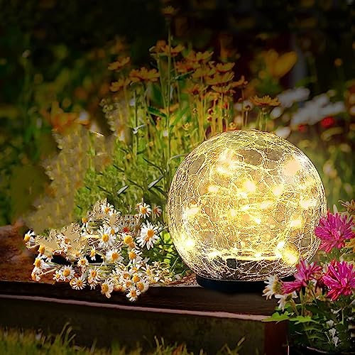 OBOVO Solar Bodenleuchte für Garten, Solarlaterne für Außen 40 LEDs Warmweiß Gartenleuchte Wasserdicht Solarlampe für Rasen, Gehweg, Terrassen Deko, Warmweiss