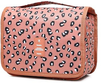 Sechunk Trousse de toilette étanche à suspendre multifonction pour femme rose one size… (pinkLeopard)