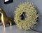 Eleganter Wandkranz Türkranz Adventskranz Weihnachtskranz, Gold, Asparagus-Kranz 25 cm Durchmesser