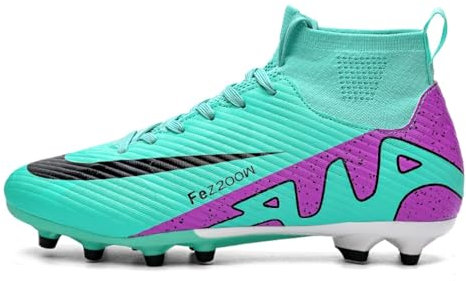 IFIKK Herren Fußballschuhe Stiefeletten Kinder Leder Fußballtraining Turnschuhe rutschfeste Sport Training Professionelle Stollen Fußballschuh
