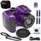 Minolta ProShot 20MP Camera – 26x Optical Zoom Lens, 1080p HD Video, WiFi, 3-inch LCD Screen, Image Stabilization, Face Detection, Scene Modes, Compact Point & Shoot, 32GB Card (Purple)