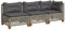 vidaXL Gartensofa 3-Sitzer, Gartensessel mit Kissen, Modular Loungesofa für Garten Terrasse, Sofa Garnitur Gartenmöbel, Grau Poly Rattan