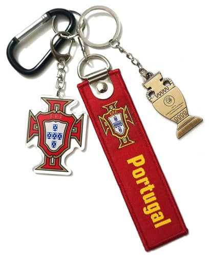 SUPTOFF Porte-clés souvenir de la coupe du monde de football Portugal pour joueurs de football, sac à dos, clé de voiture, cadeau d'anniversaire, doré, M