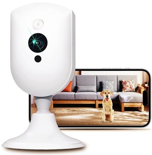 VIM TAG Telecamera Wifi Interno, Videocamera Sorveglianza Interno 4 MP, Allarme Presenza Persona/Suono/Movimento, Telecamera per Cani con app, Visione Notturna, Baby Monitor con Fotocamera