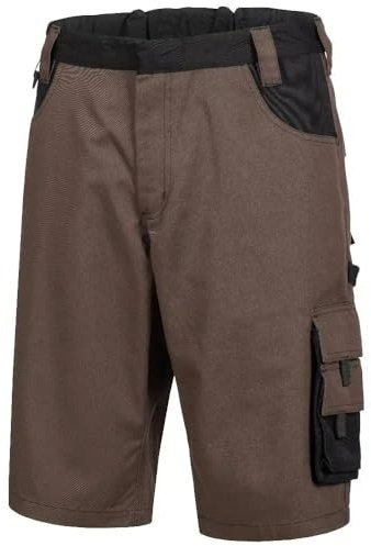 Nitras Motion Tex Plus 7602 Arbeitsshorts - Kurze Arbeitshose Shorts für die Arbeit aus 35% Baumwolle in Braun Größe 48