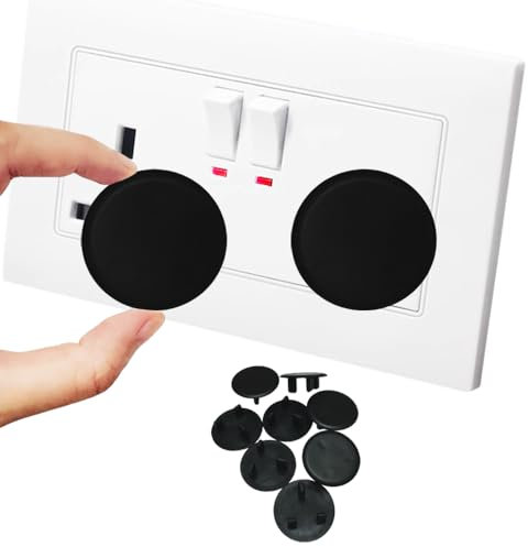 10 Pack Plug Socket Covers UK,Child Baby Safety Plug Socket Covers for Sockets UK Socket Protectors (Black)