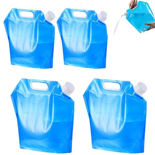 PMELCXD Faltbarer Wasserkanister mit Dichtem Deckel, Faltbarer Wasserbehälter-Vielseitige Faltkanister für Camping und Outdoor-Aktivitäten–Mit Hahn und Griff, Wasserkanister in Zwei Größen,5L und 10L