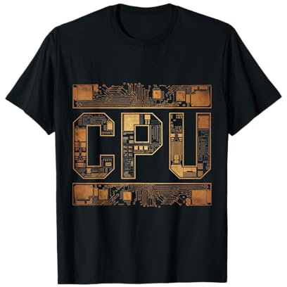 CPU Technik Nerd Computer Chip T-Shirt - 98989898989898989898989 - Schwarz - Unisex - S - Crew Neck - Klassisch - Polyester - Imported