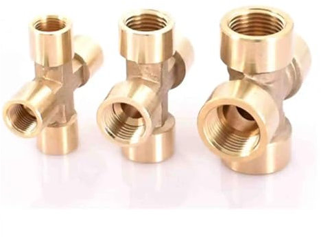 1pc 1/8-3/4 Female Brass Equal Cross 4 Ways Pipe Connector Fitting Coupler(1/4)