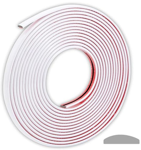 Striscia autoadesiva bianca 3D per bordi da parete, nastro adesivo decorativo per soffitto/angolo/specchio/mobili/porta/armadio/casa e decorazione auto (2 cm x 5 m)