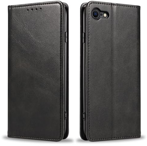 Vancle Case for iPhone 7 / iPhone 8 / iPhone SE Phone Case, Flip Wallet PU Leather Phone Case with [4 Card Slots] [Kickstand] Black for iPhone SE (2022) / iPhone SE (2020)