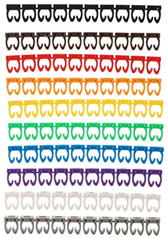 Housoutil 100pcs Snap Tube Cord Identification Tags for Cable Management Multicolored Cable Labels for Under Desk Tidy
