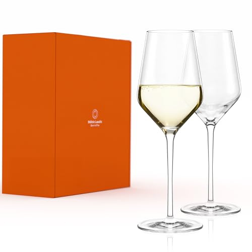Stölzle Lausitz Quatrophil Weißweingläser Weißweinkelche 405 ml, 2er-Set | Hochwertige Weißweingläser und Weißweinkelche für Weißwein und Aperitifs, aus Kristallglas, stoßfest & spülmaschinengeeignet