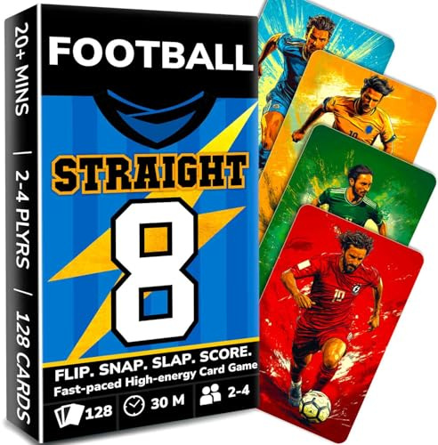 Card Games for Kids and Adult - Family Travel Games for Kids 8-12 Year Olds | Soccer Fast-Paced Kids Card Games - 128 Fun Cards and Easy Rules - Perfect for Family Game Night and Parties