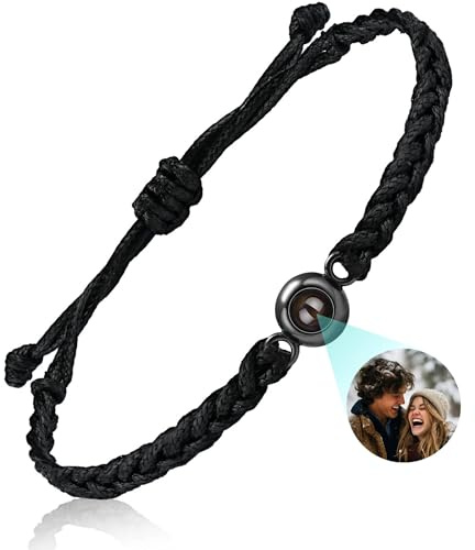 Emoragifou Personalisiertes Armband Mit Foto, Projektions Fotoarmband mit Eigenem Foto, Fotogeschenk als Personalisierte Geschenke für Frauen, Freundin, Herren, Mama, Papa zum Geburtstag Weihnachten