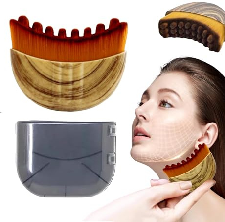 Lymphatic Contour Face Brush,Dry Lymphatic Contour Face Brush Soft Set,Lymphatic Drainage Massager for Face,Chin & Neck Relaxation,PortableBeauty Tool with Travel Case.