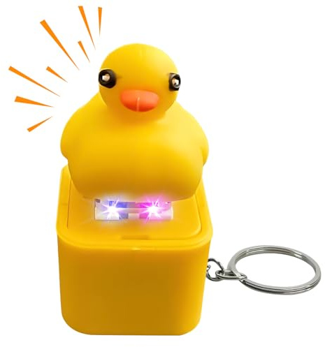 Fidget Spielzeug Ente Schlüsselanhänger, Leuchtend Anti-Stress Eidechse Clicker Spielzeug mit Sound, Ente Fidget Toys Für Erwachsene, USB, Lustige Gadgets Stressabbau Antistress Spiel (C)