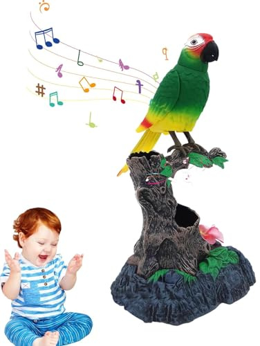parlante electrónico - Repetidor de Loros Activado por Voz, de estimulación Interactivo, decoración Animada para el hogar del jardín | Novedad Regalo Broma uf