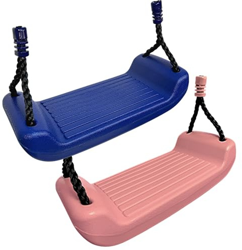2er Set Schaukelsitz Kinder Kunststoff Rosa & Blau – Höhenverstellbare Brettschaukel 90–150 cm, wetterfest, belastbar bis 70 kg – Kinderschaukel für Garten & Schaukelgerüst