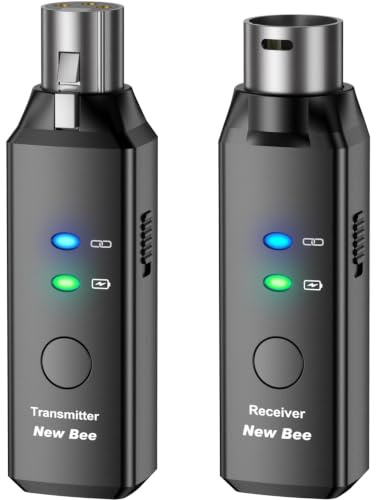 Wireless XLR Transmitter and Receiver 5.8GHz for Dynamic Mic 48V Condenser | 5.8GHz, 20H Battery, 6 Channel, 100ft Range, 24-bit/48kHz,Work for DJ, Wedding, Churches, Live Stages, Speech, Party, Karaoke