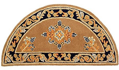 Minuteman International Cocoa Jardin Wool Hearth Rug, Half Round