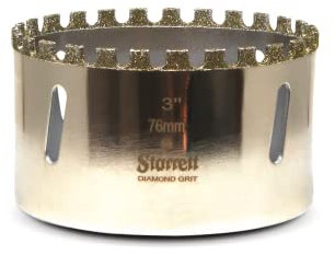Starrett Diamond Grit Hole Saw - D0300 Ceramic and Tile Drill Cutter - For Brick Glass Marble Slate Stone Porcelain - 76mm (3 inch)