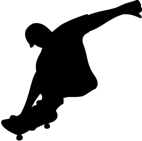 Samunshi® Skatebordfahrer Aufkleber Skateboard 10 x 10cm schwarz