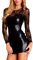 7heaven Minikleid aus Lack und Spitze mit langen Ärmeln