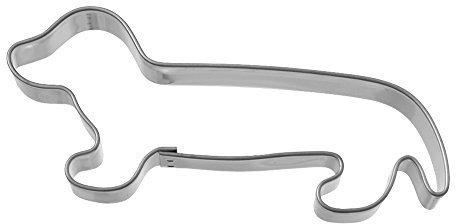 BLEX Halusky de Perro Salchicha con Forma de Cortador de Galletas de Acero Inoxidable, hojalata, Plata, 1,5 x 3,9 x 3,9 cm