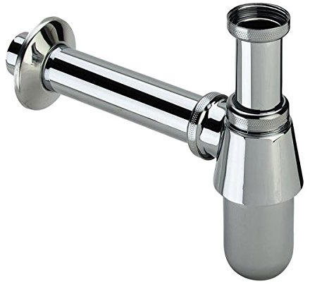 Instadrain Siphon en métal chromé pour lavabo