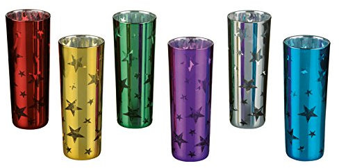 Artland Set of 6 Shooting Stars Shot Glasses, Multi/Coloured, 4 x 4 x 10.5 cm