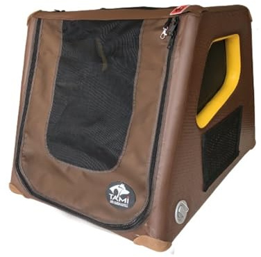 Tami - Hundetransportbox aufblasbar Tragebox Transportbox Hundebox Reisebox Autotransportbox Kofferraumbox Gitterbox Käfig Hund Box Dogbox Inflatable inkl. Dog-Vital Bio-Hundekeks (S)