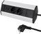 Aluminium Steckdosenleiste 2-Fach, USB, Netzkabel
