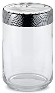 Alessi Veneer PU05 / 100 - Pot de Cuisine de Design Hermétique, en Verre avec Couvercle en Acier Inoxydable 18/10 avec Décoration en Relief