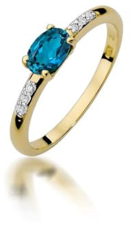 Lumari Gold - Verlobungsring Damen Ring Gold 585 Echtgold 14k Gelbgold mit natürlichem Diamanten Damen Solitär Versprechen Ring Smaragd Brillanten - Ringe Frauen