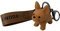 GARLIC PRESS Bouledogue Français en Cuir Porte-Clés Voiture Porte-Clés Pendentif Cadeau Sac À Main Charme Téléphone Bourse Sac Ceinture Sac À Dos Cadeaux d'anniversaire Accessoires Bagage (Marron)