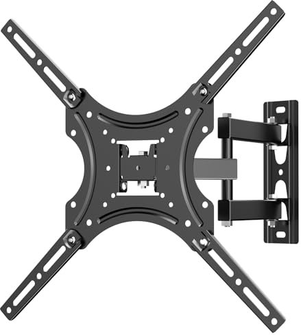 WALI TV Wall Bracket for 26-55 Inch TV, Articulating TV Wall Mount for LED TV Flat Panel Screen with Tilt Swivel Extension, Full Motion TV Bracket Holds Up to 25 kg, Max VESA 400x400mm, Black (2655LO)