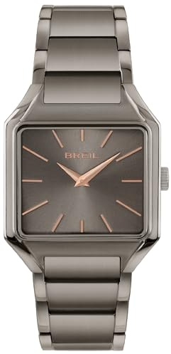 Breil, Collezione The B, Orologio Donna in Acciaio, Movimento al Quarzo Solo Tempo, Cassa Quadrata Monocolore 33x32mm, Lunghezza Regolabile 13.5-19 cm, Chiusura Déployante con Pulsanti